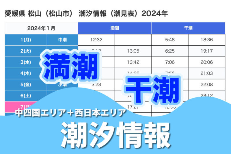 2025年の潮汐 潮見情報 満潮と干潮がわかる潮汐表のトップページ | 釣りぽ TSURIPO