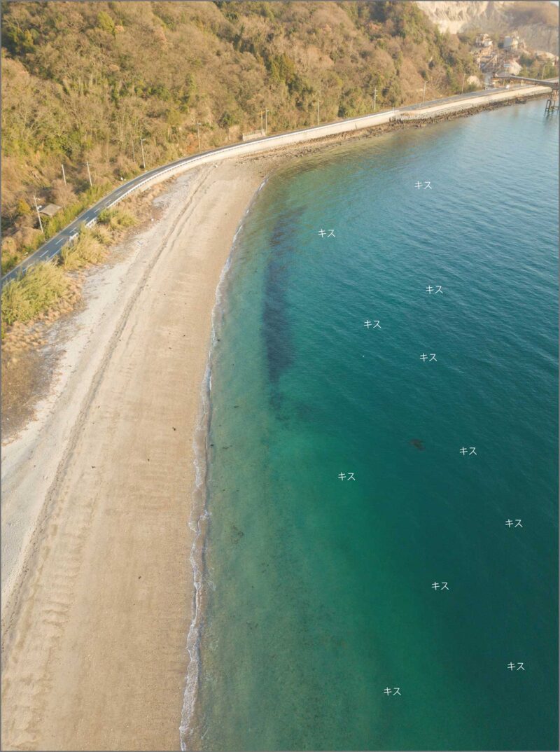 上蒲刈島初神海岸 キス釣り場