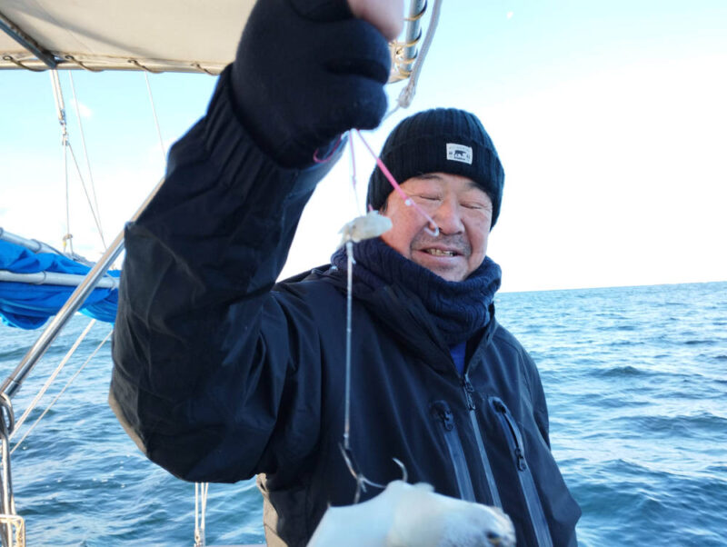 釣れた塩野隊長