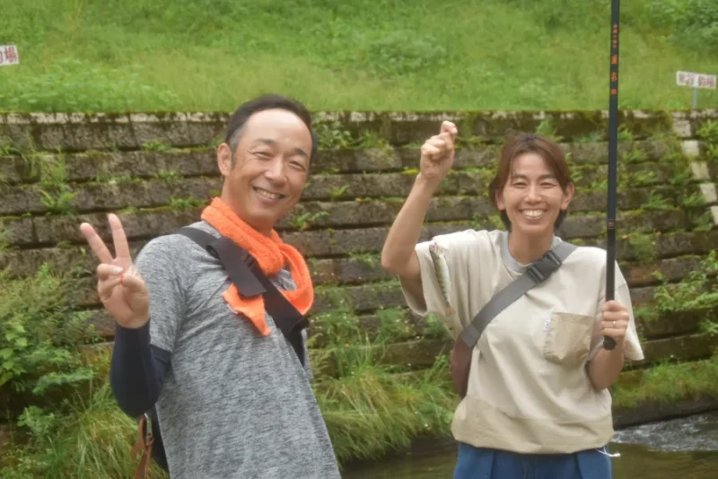 魚を釣ったママ